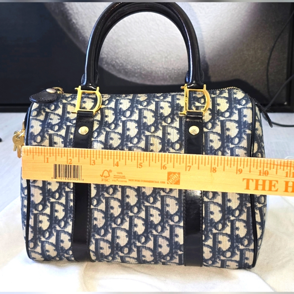 Dior Blue and White Satchel with Monogram Print - Picture 8 of 16